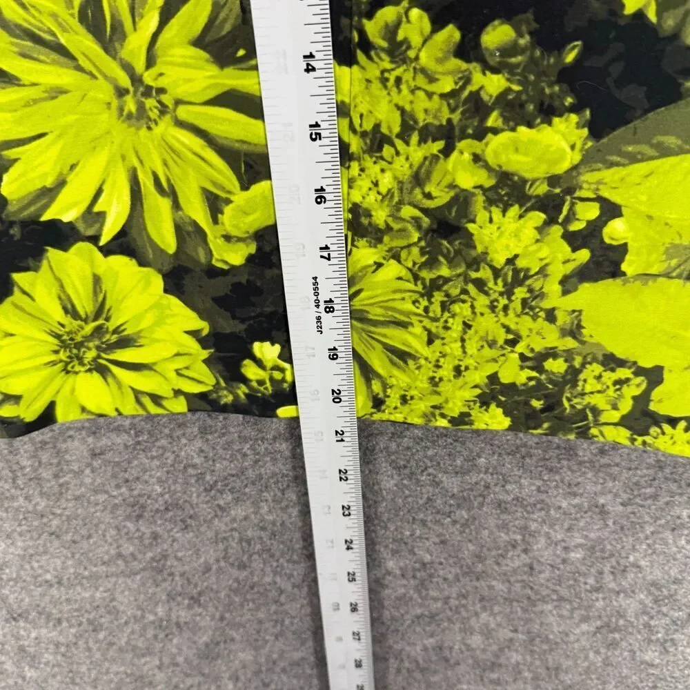 Michael Kors Skirt Women 4 Green Floral A-Line Midi Cotton Button Mid Rise
